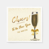 Elegant Champagne New Year's Eve Servet (Voorkant)