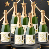 Elegant Champagne New Year's Eve Sparkling Wijnetiket