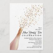 Elegant Champagne Oud en Nieuw Kaart (Voorkant)