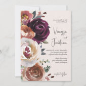 Elegant Champagne Paars en Rosewood Wedding Kaart (Voorkant)