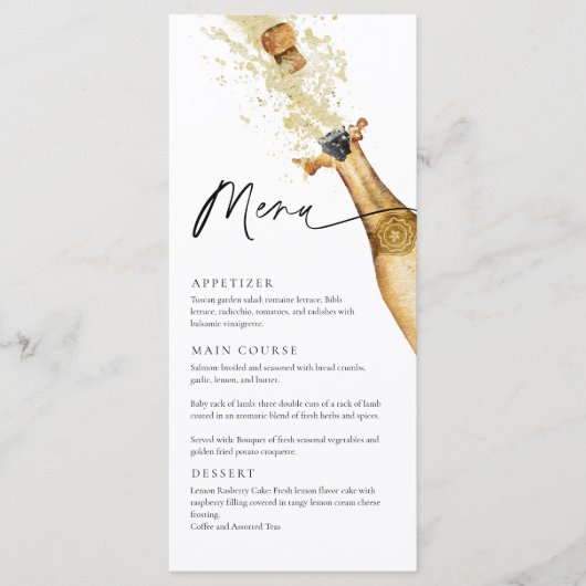 Elegant Champagne Party Menu (Voorkant)
