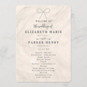 Elegant Champagne Pearl Bow Wedding Ceremony Programmakaart (Voorkant)