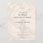 Elegant Champagne Pearl Bow Wedding Ceremony Programmakaart (Voorkant / Achterkant)