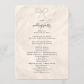 Elegant Champagne Pearl Bow Wedding Ceremony Programmakaart (Achterkant)