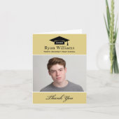 Elegant Champagne Persoonlijk Afstuderen Foto Bedankkaart (Voorkant)