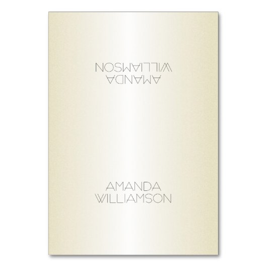 Elegant Champagne Printen Name Tented Place Cards Kaart (Voorkant)