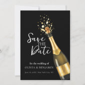 Elegant Champagne Save the Date Wedding Kaart (Voorkant)