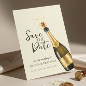 Elegant Champagne Save the Date Wedding Kaart