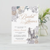 Elegant Champagne Silver Vrijgezellenfeest Shoes Kaart (Staand voorkant)