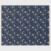 Elegant Champagne & Sparkle New Year Cadeaupapier (Vlak)