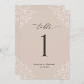 Elegant Champagne Tan 5x7 Wedding Table Numbers Kaart (Voorkant / Achterkant)