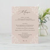 Elegant Champagne Tan Classic Wedding Menu (Staand voorkant)