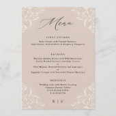 Elegant Champagne Tan Classic Wedding Menu (Voorkant)