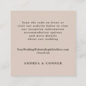 Elegant Champagne Tan QR Code Weddenschap Details Informatiekaartje (Achterkant)