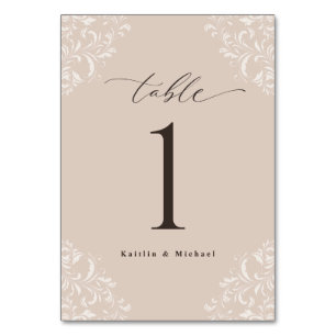 Elegant Champagne Tan Vintage Small Wedding Kaart