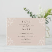 Elegant Champagne Tan Wedding  Save The Date (Staand voorkant)
