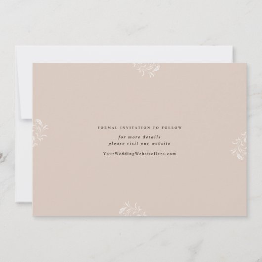 Elegant Champagne Tan Wedding  Save The Date (Achterkant)