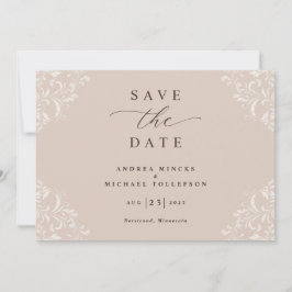 Elegant Champagne Tan Wedding  Save The Date