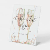 Elegant Champagne teken Reclamebord Met Voetstuk (Voorkant)