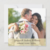 Elegant Champagne Toast Photo Weddenschap Hartelij Notitiekaartje (Achterkant)