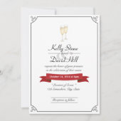 Elegant Champagne Toast Wedding Invitations Kaart (Voorkant)