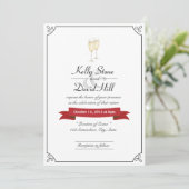 Elegant Champagne Toast Wedding Invitations Kaart (Staand voorkant)