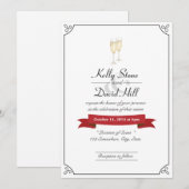 Elegant Champagne Toast Wedding Invitations Kaart (Voorkant / Achterkant)