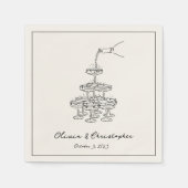  Elegant Champagne Tower Schets Custom Servet (Voorkant)