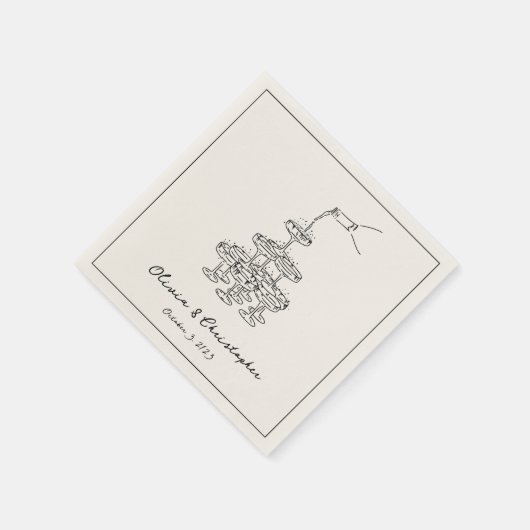  Elegant Champagne Tower Schets Custom Servet (Hoek)