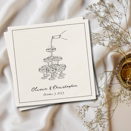  Elegant Champagne Tower Schets Custom Servet