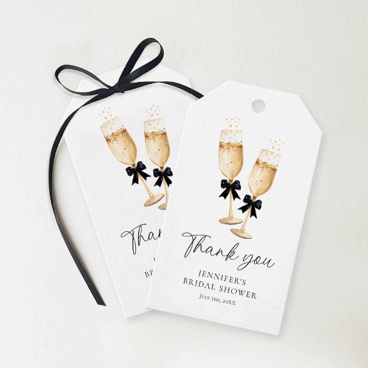 Elegant Champagne Vrijgezellenfeest Bedankt Cadeaulabel