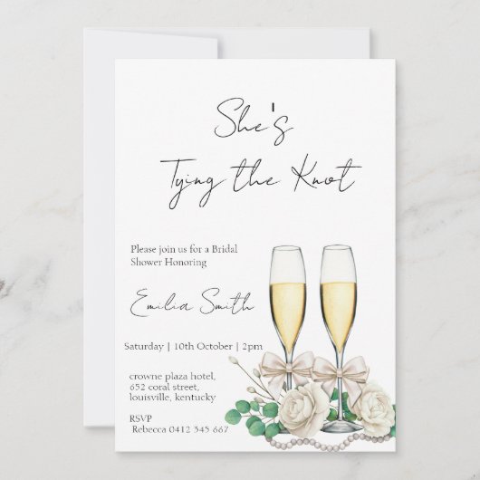 Elegant champagne Vrijgezellenfeest Kaart (Voorkant)