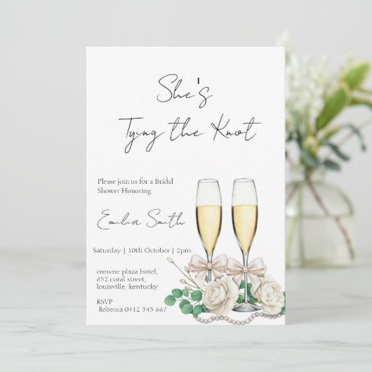 Elegant champagne Vrijgezellenfeest Kaart (Staand voorkant)