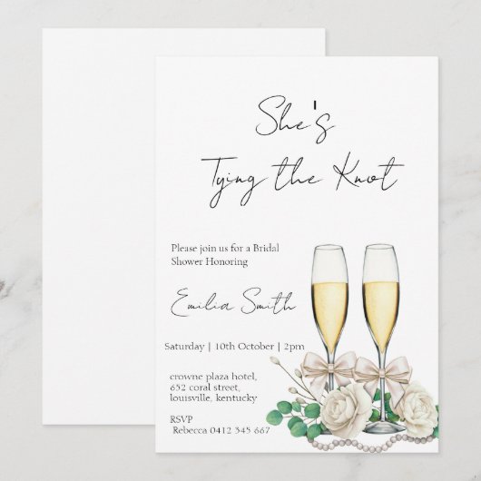 Elegant champagne Vrijgezellenfeest Kaart (Voorkant / Achterkant)