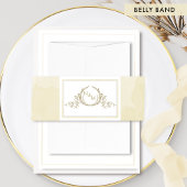 Elegant Champagne Waterverf, Monogram Wedding IV Uitnodigingen Wikkel