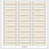 Elegant Champagne Wedding Guest Adresetiketten Sticker (Vel)
