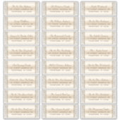 Elegant Champagne Wedding Guest Adresetiketten Sticker (Voorkant)