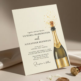 Elegant Champagne Wedding Kaart