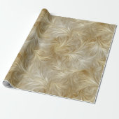 Elegant Champagnet Goud Zijde Flow Abstract Patroo Cadeaupapier (Uitgerold)