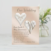 Elegant Champaign en Pearl Gay Wedding Invitation Kaart (Staand voorkant)