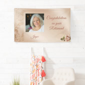 Elegant Champaign Floral Retirement Banner (Insitu)