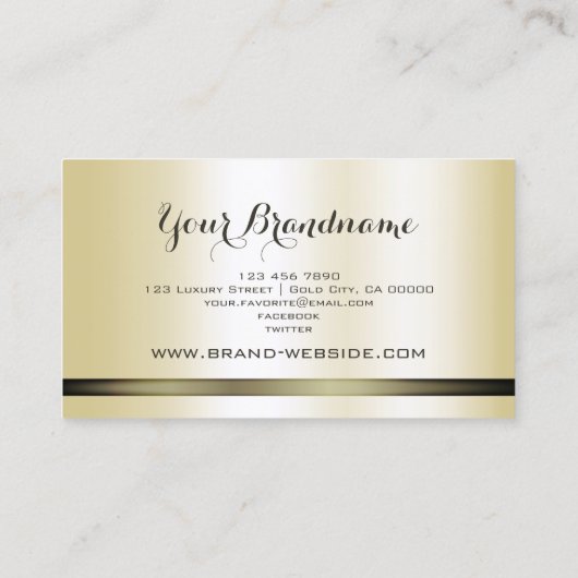 Elegant Champaigne Gold met Donker Lijst Eenvoudig Visitekaartje (Achterkant)