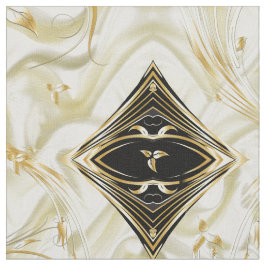 Elegant Champane Silk & Gold abstracte flower Fabr Stof