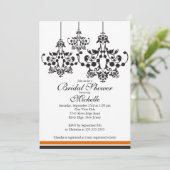 Elegant Chandelier Bridal Shower Kaart (Staand voorkant)