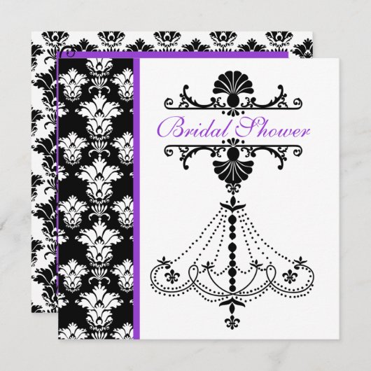 Elegant Chandelier Bridal Shower Kaart (Voorkant / Achterkant)