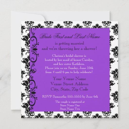 Elegant Chandelier Bridal Shower Kaart (Achterkant)