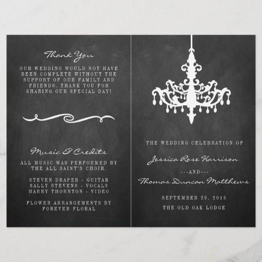 Elegant Chandelier Chalkboard Wedding Collectie (Voorkant)