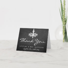 Elegant Chandelier Chalkboard Wedding Collectie Bedankkaart