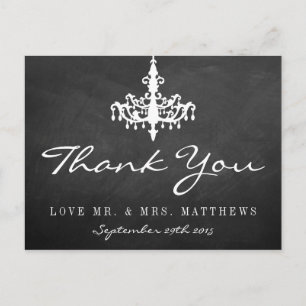 Elegant Chandelier Chalkboard Wedding Collectie Briefkaart
