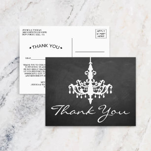 Elegant Chandelier Chalkboard Wedding Collectie Briefkaart